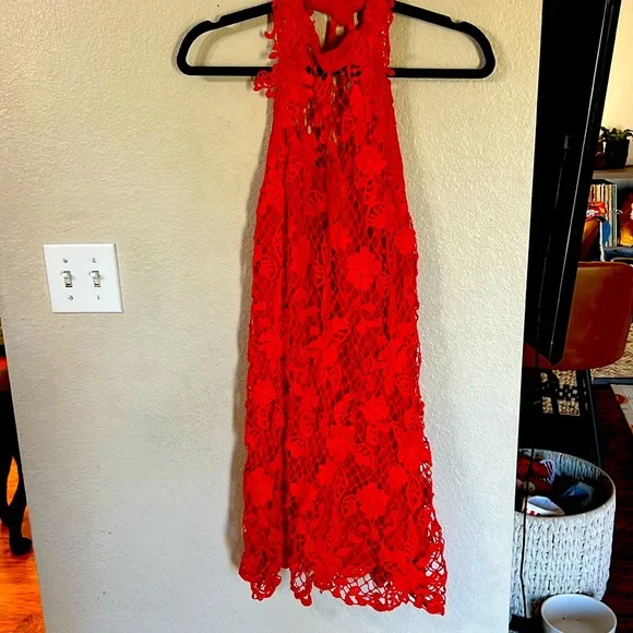 free people red halter dress Size small free people dress. Low back. Halter